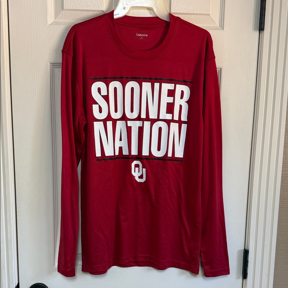 Captivating Red Long OU Sooner Nation Sleeve Tee